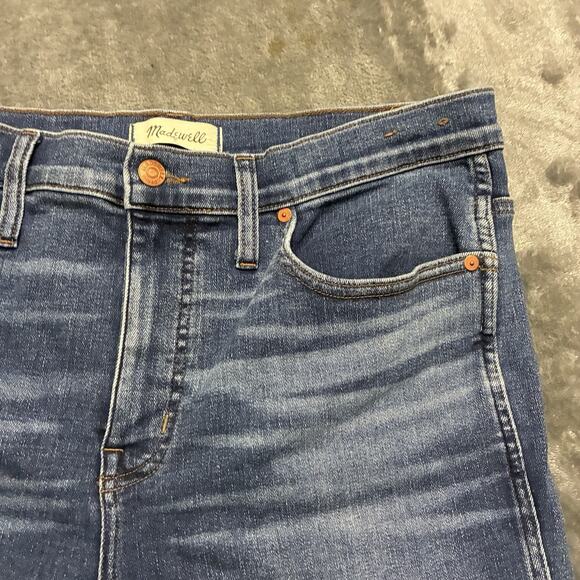 Madewell Stovepipe Jeans Womens 31 Blue Straight Ankle Medium Wash Denim Pants - Picture 3 of 11